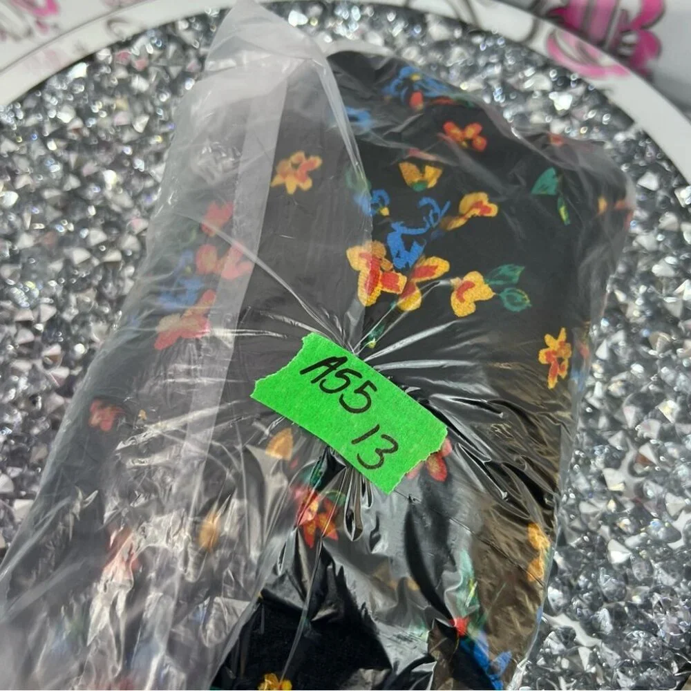 Cover Me cardigan long style flowers Floral Kimono orange blue yellow Black